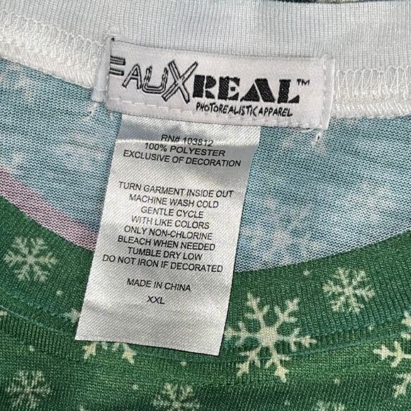 Faux Real Randy Raunchy Reindeer Christmas "Sweater" Tee Shirt Size 2XL NWOT - Picture 4 of 4